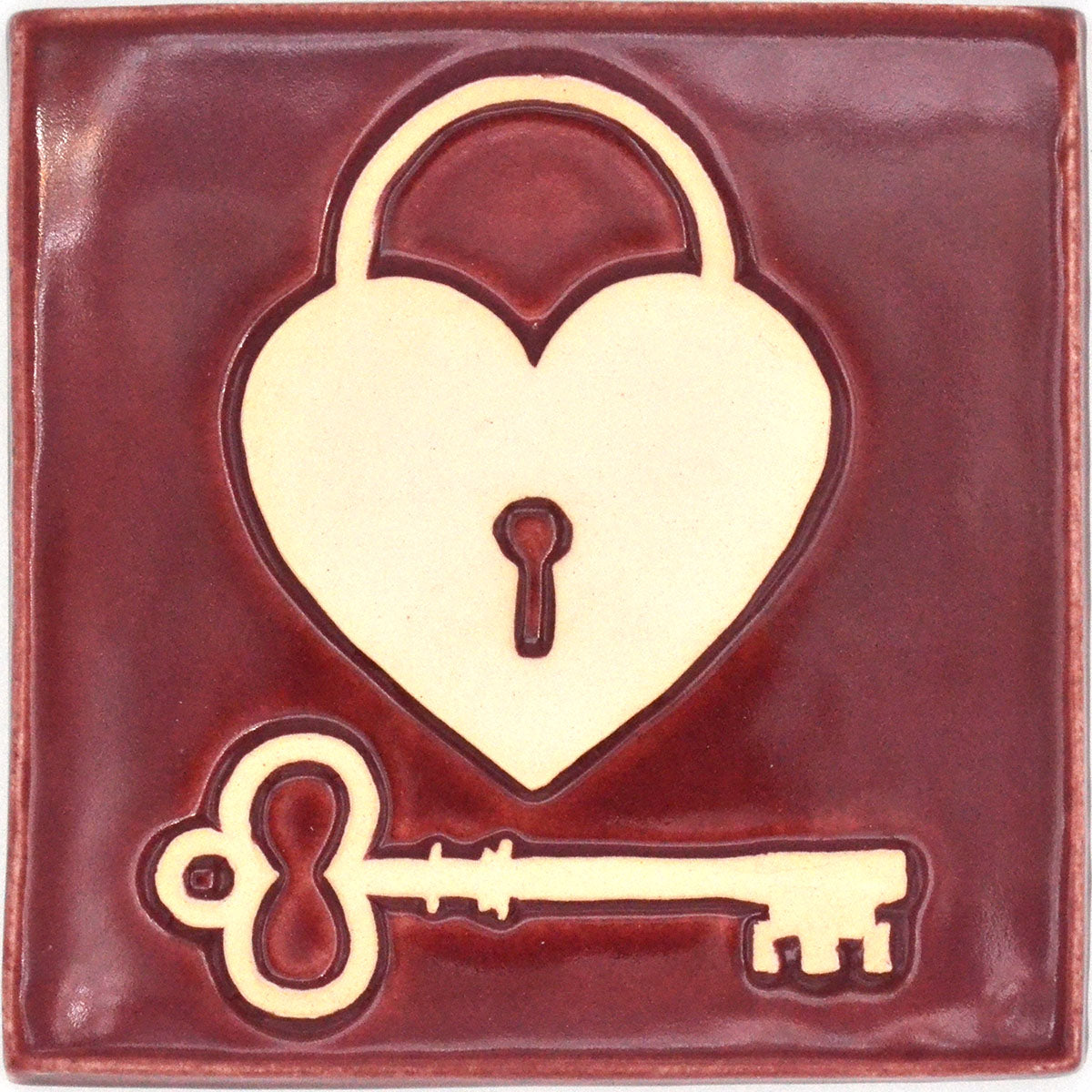 6x6 heart lock and key plum