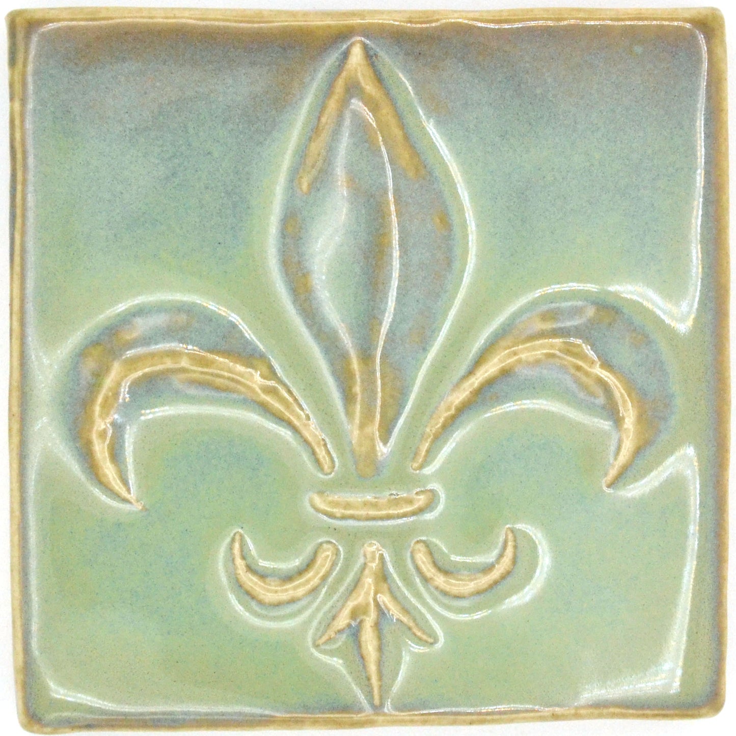 4x4 fleur de lis tile turquoise