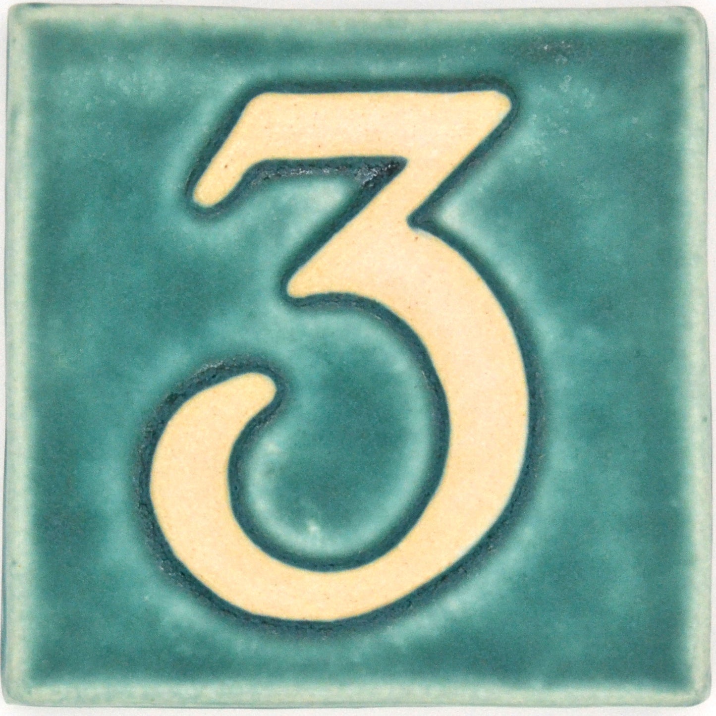 4x4 house number 3 seafoam