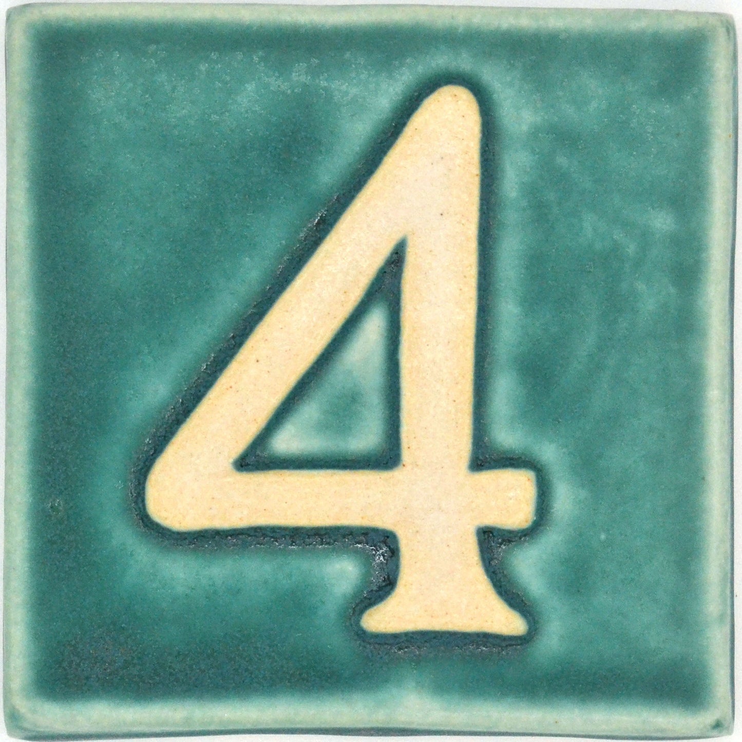 4x4 house number 4 seafoam