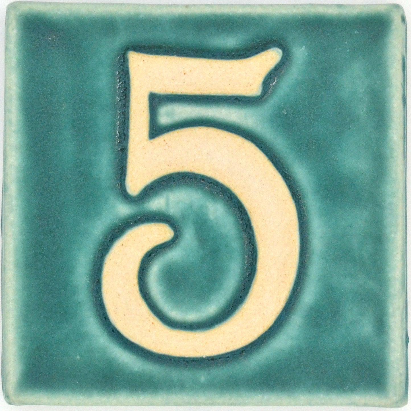 4x4 house number 5 seafoam