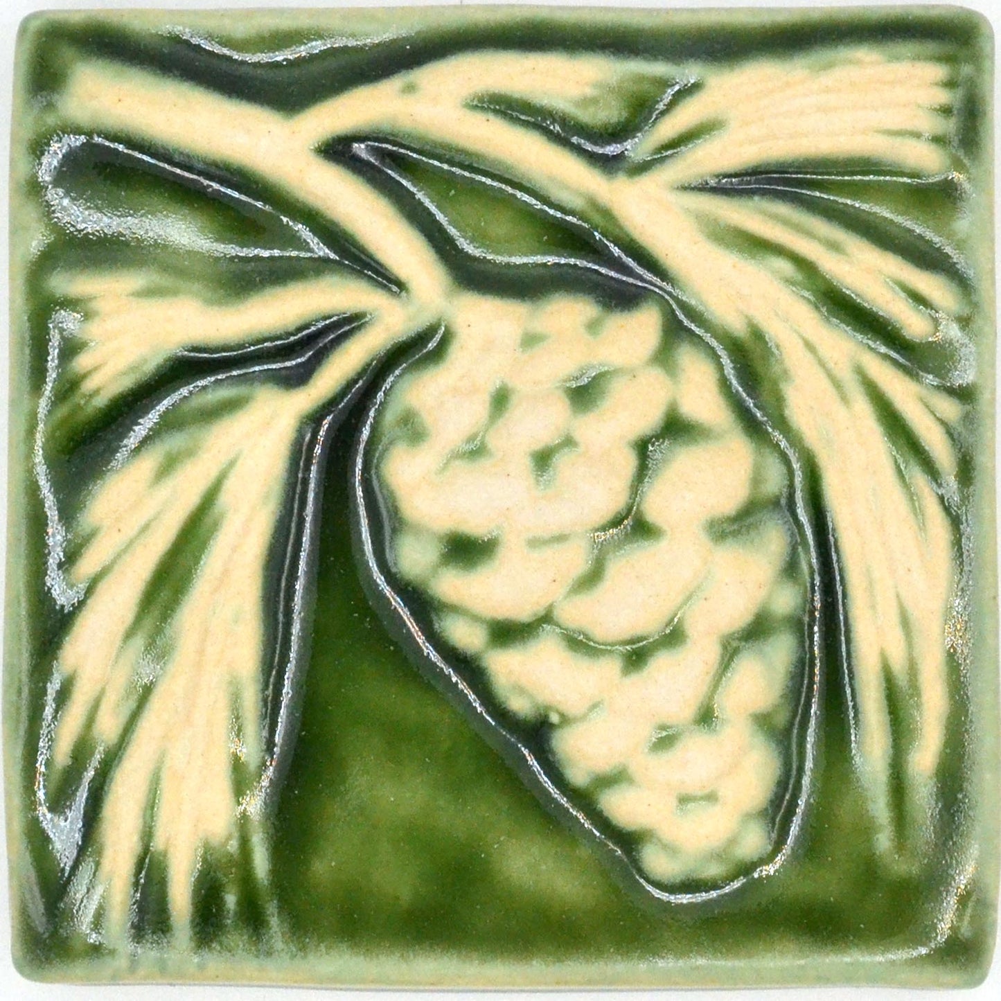 4x4 pinecone tile green
