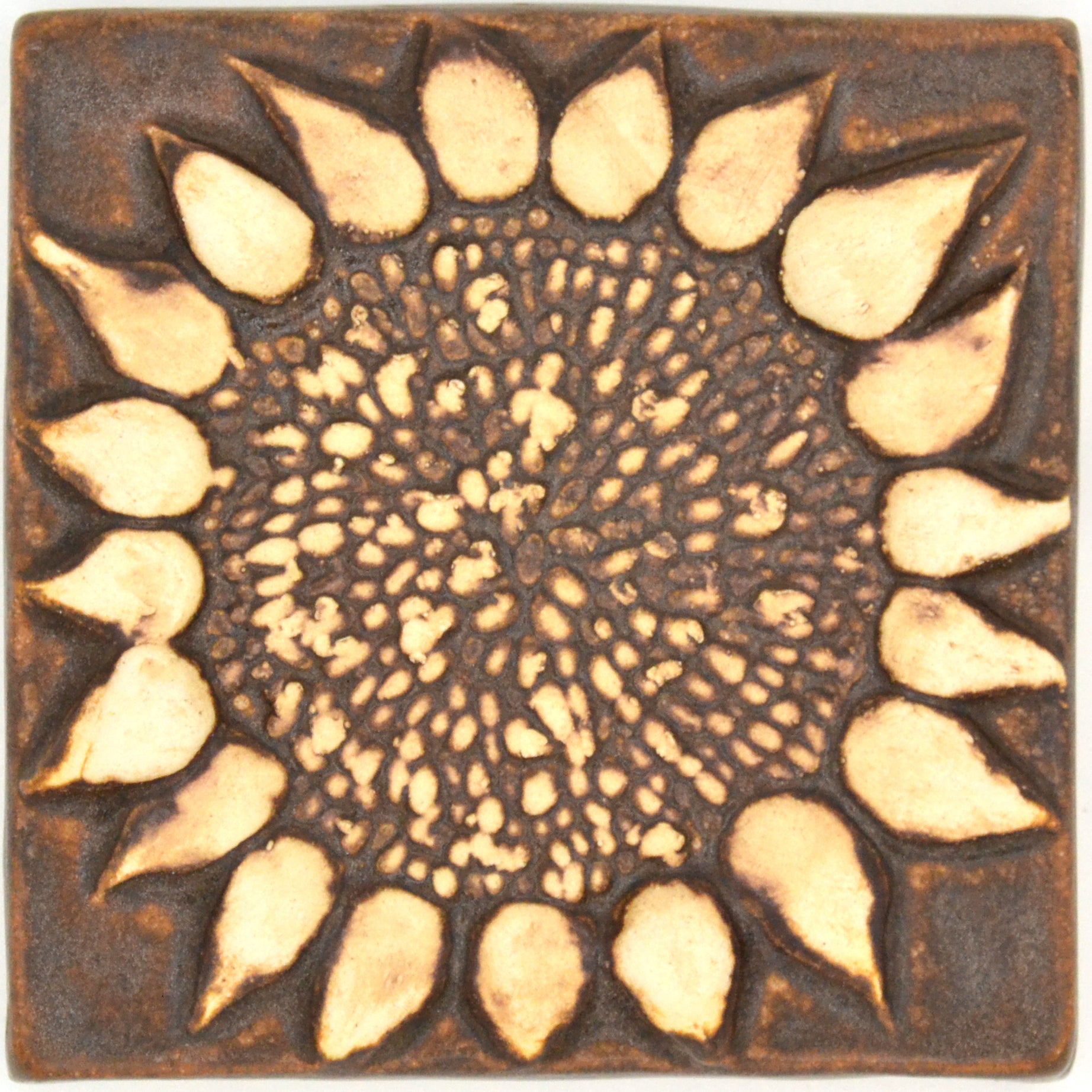 4x4 sunflower tile brown