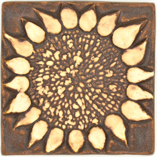4x4 sunflower tile brown