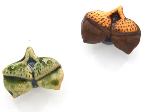 acorn pair magnet green and brown