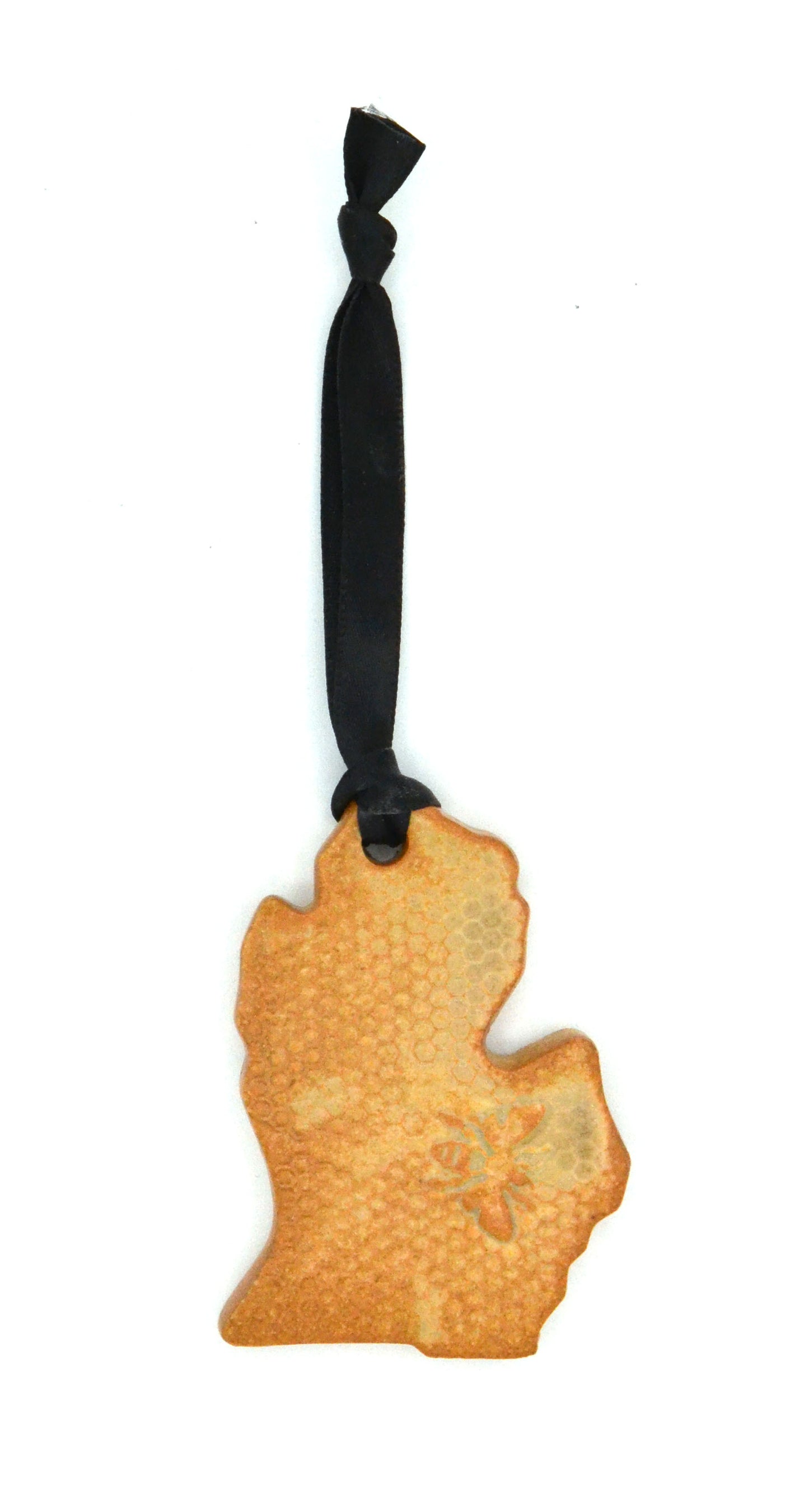 bee pattern mitten ornament