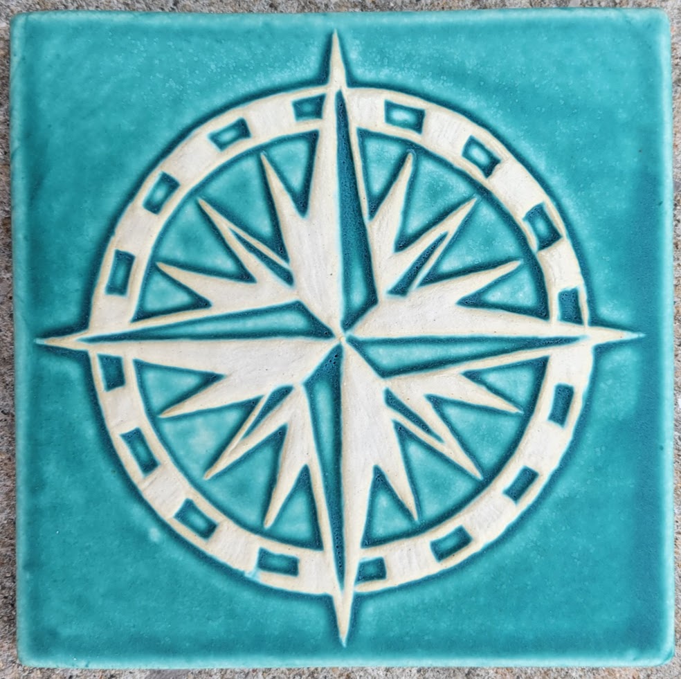 6x6 Compass – Little Traverse Tileworks