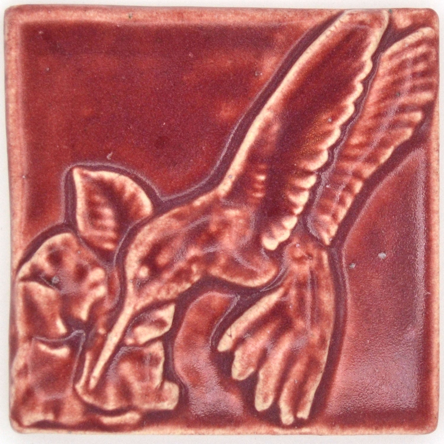 4x4 plum colored hummingbird tile