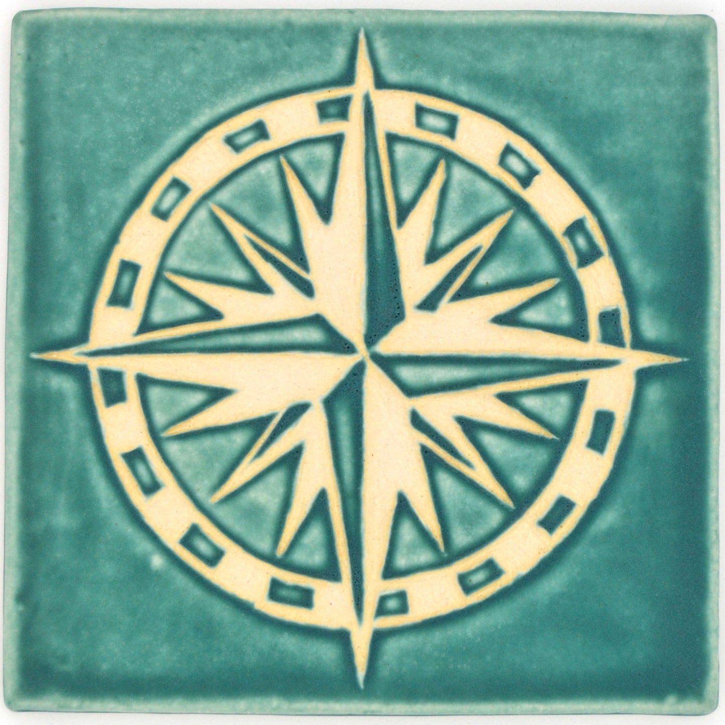 6x6 compass tile seafoam