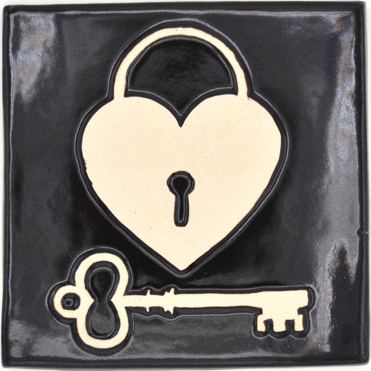 6x6 Heart lock and key black