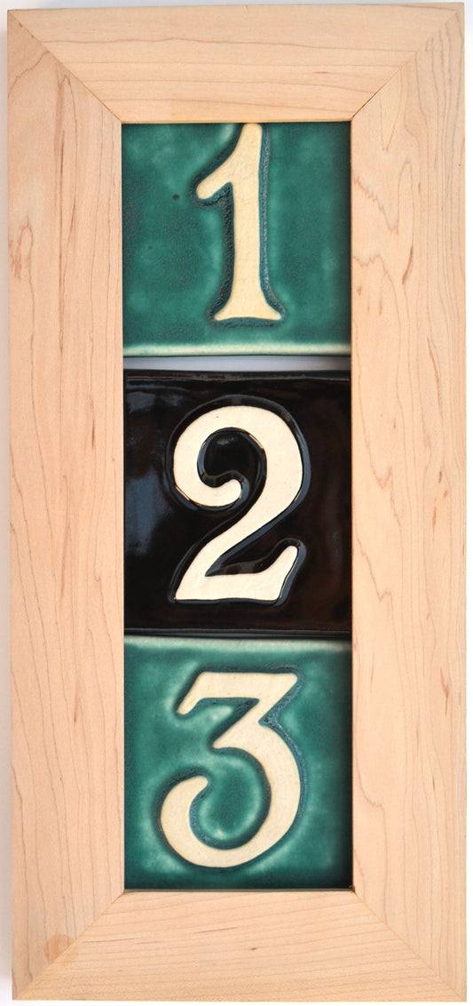 house number frame for 3 tiles