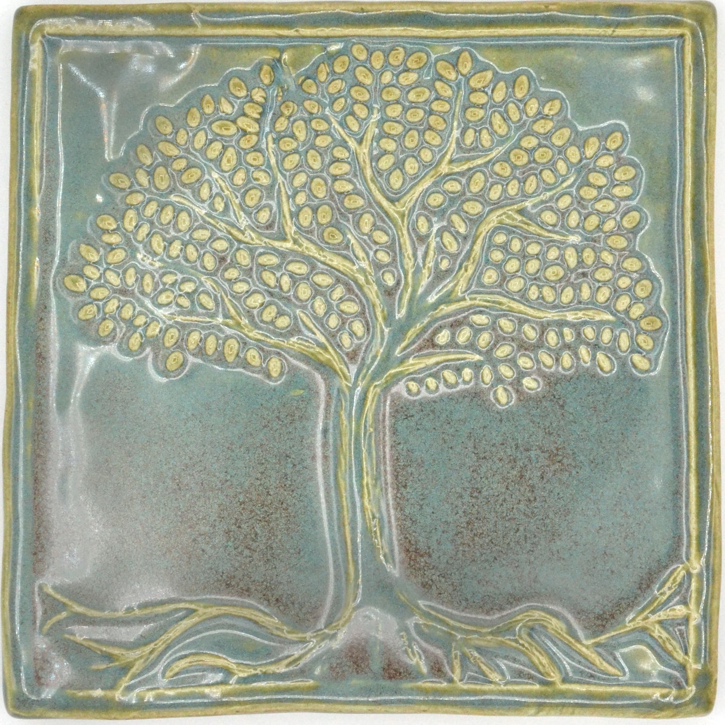 6x6 tree of life tile turquoise
