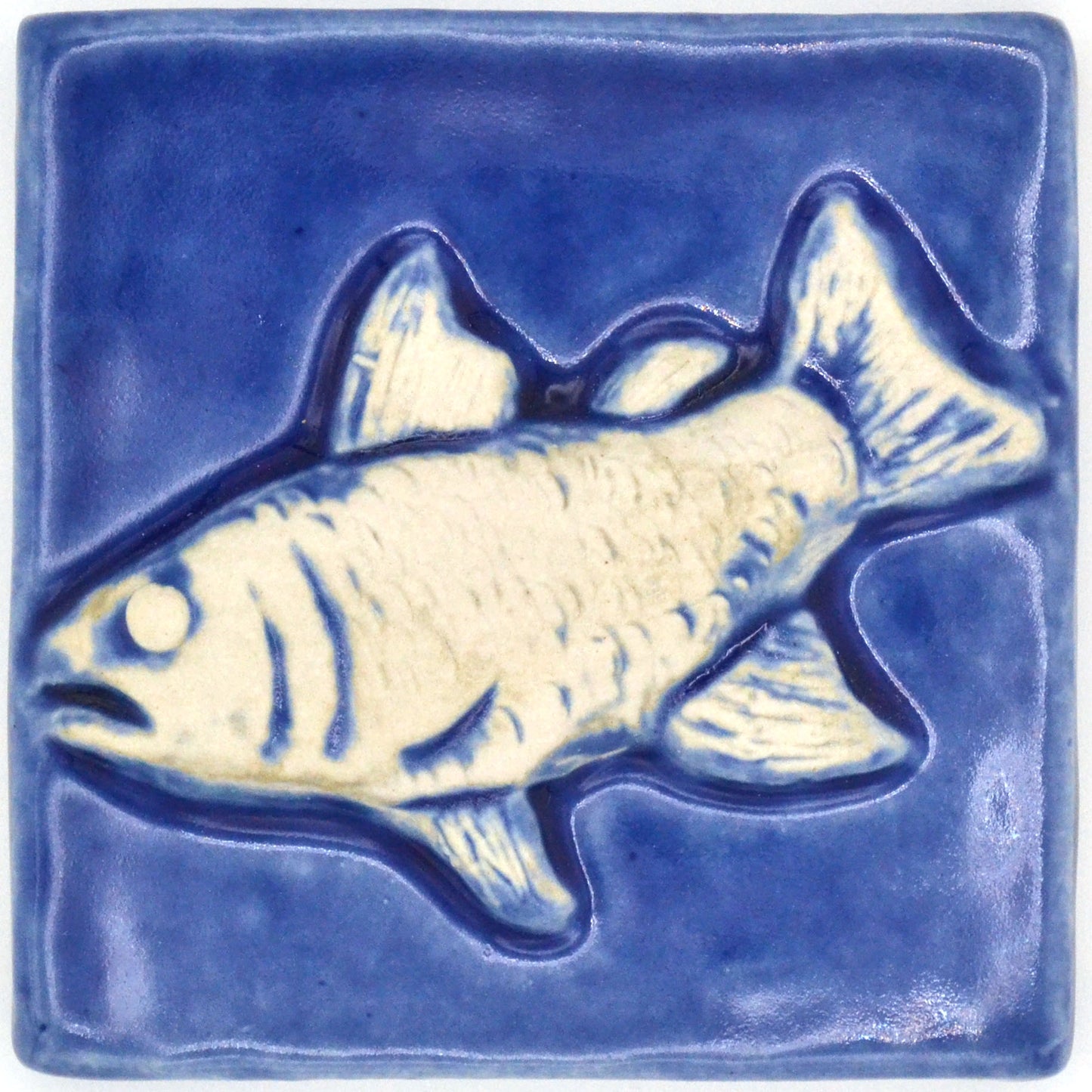 4x4 fish tile blue