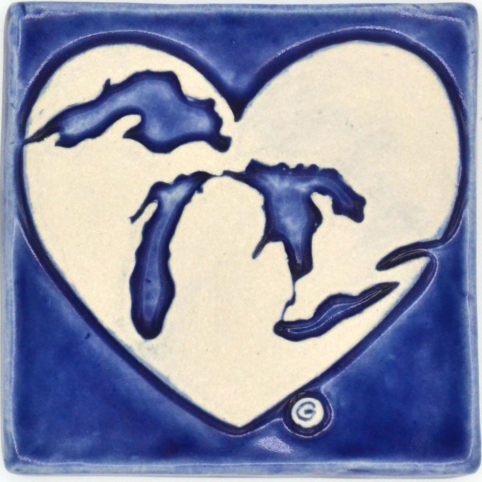 4x4 heart of michigan tile blue
