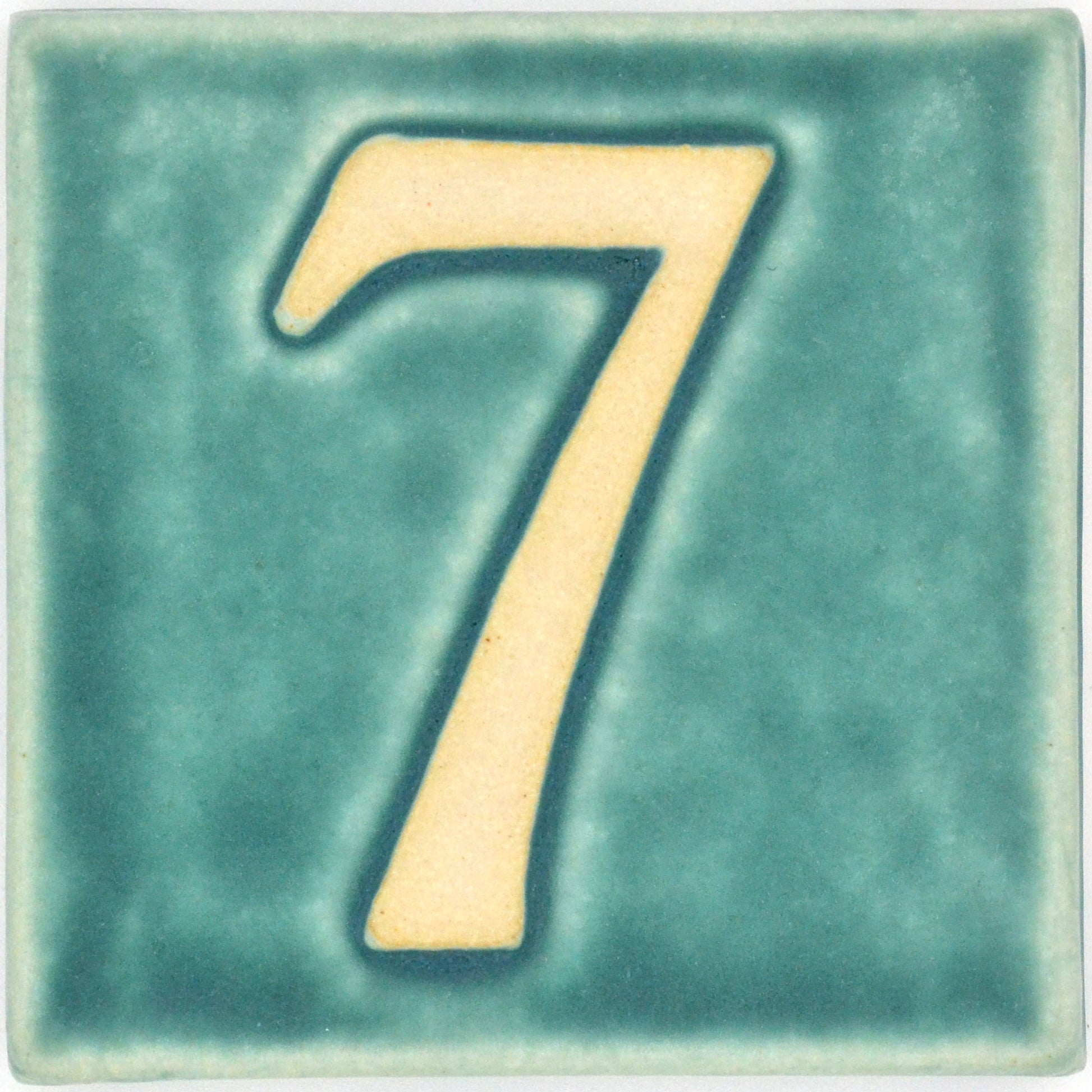 4x4 house number 7 seafoam