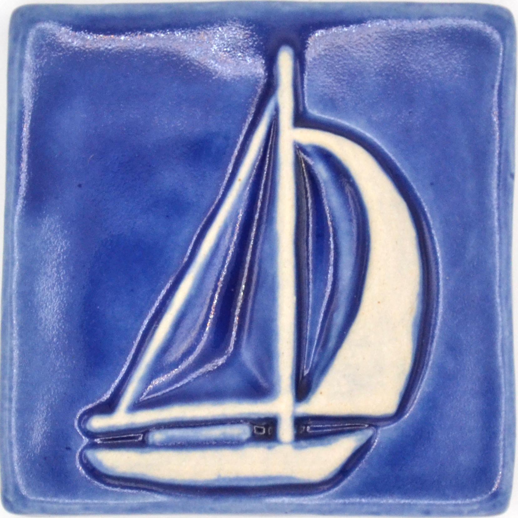4x4 sailboat tile blue