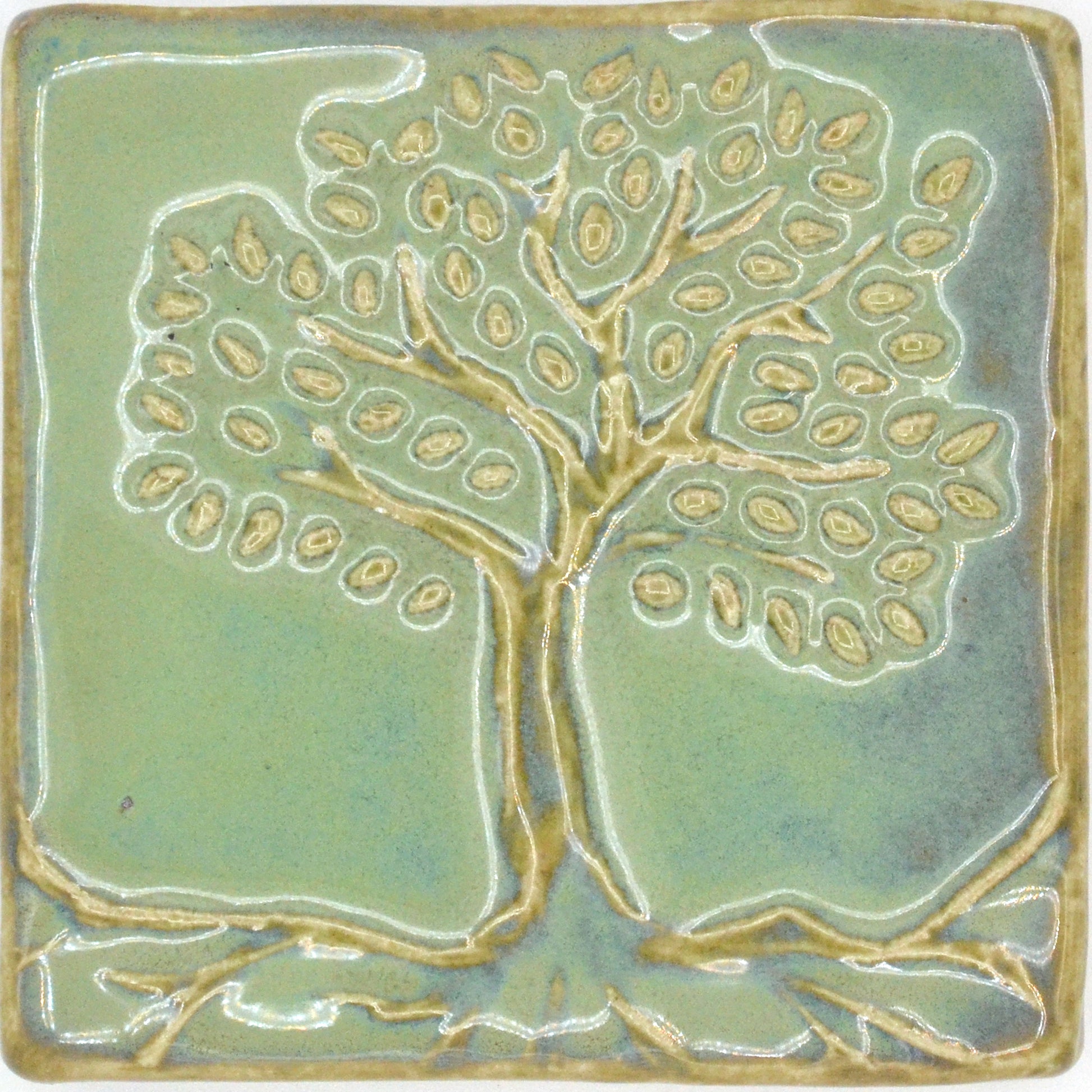 4x4 tree of life tile turquoise