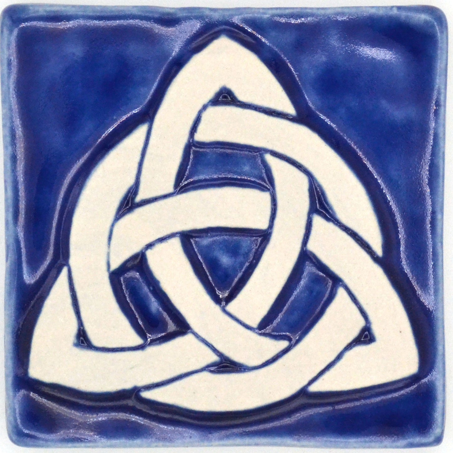 4x4 celtic trinity tile blue